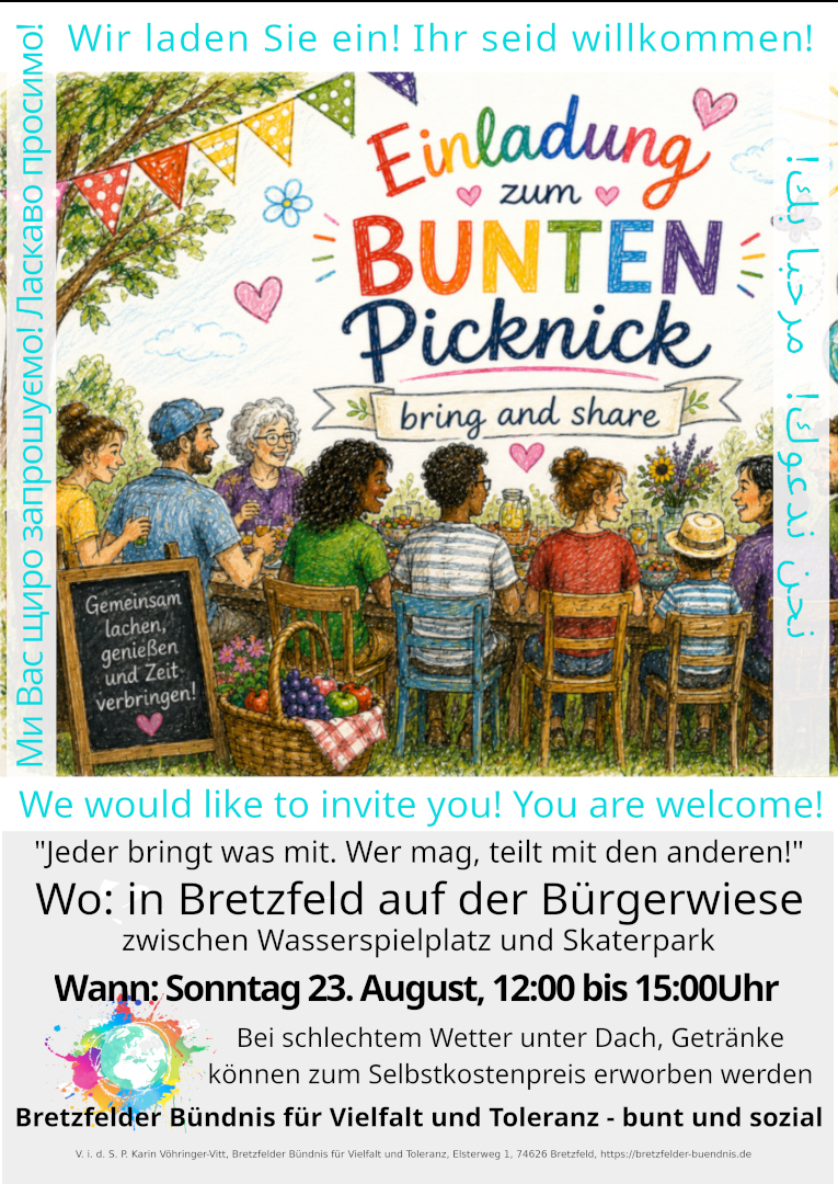 Einladung Buntes Picknick